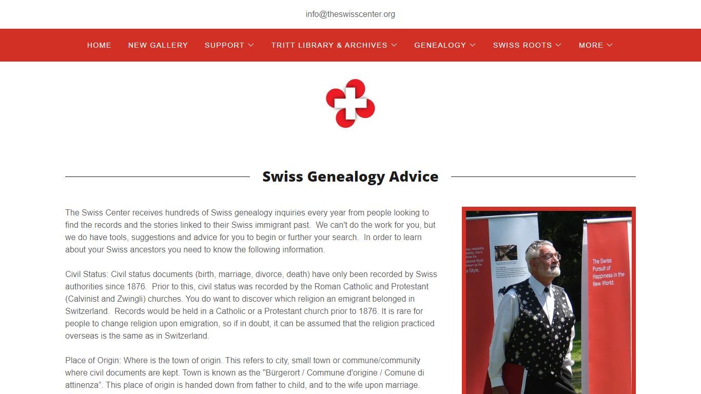 Swiss Center of North America - Swiss Genealogy, Swiss Roots